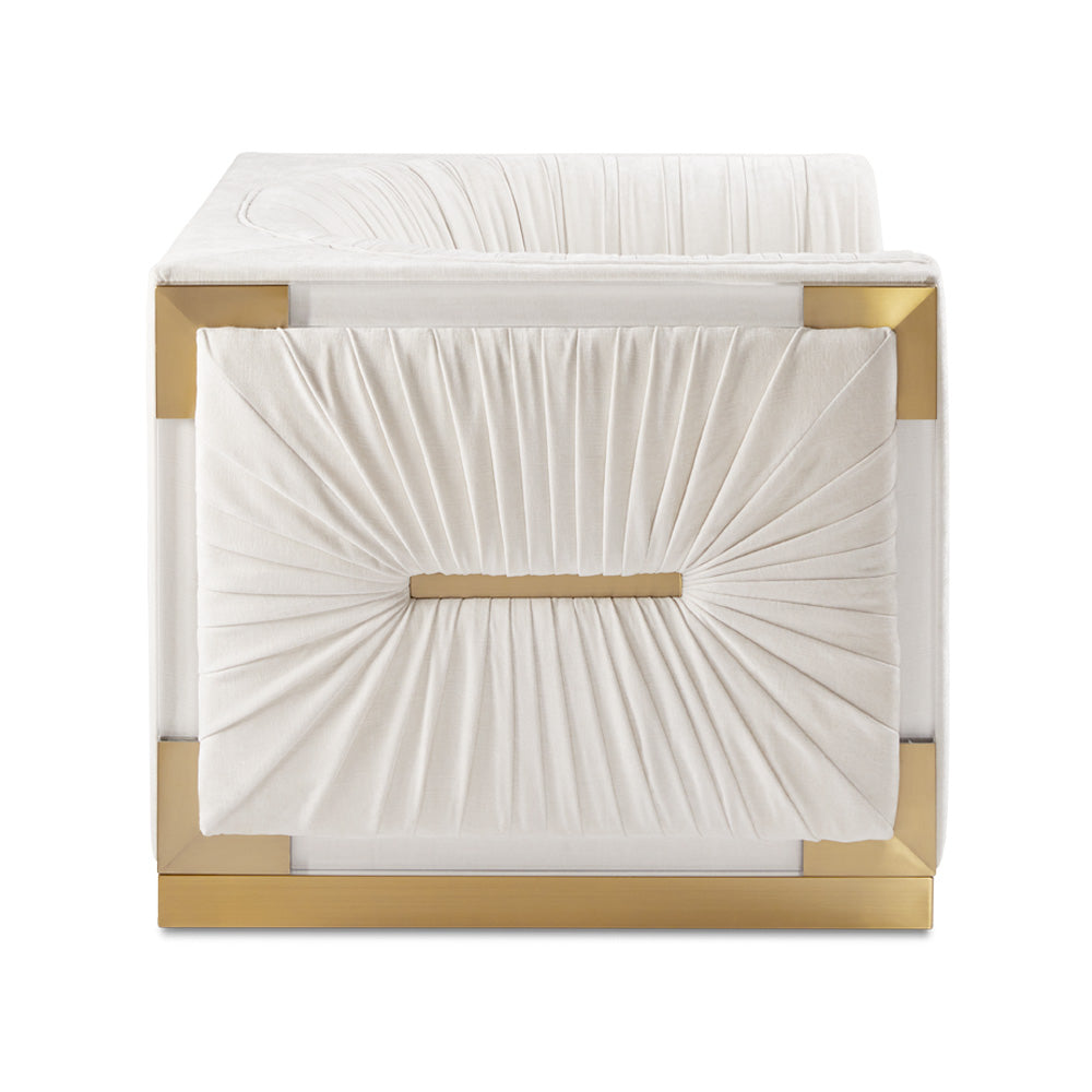 Contessa Vanilla Chic Accent Chair with Gold Frame