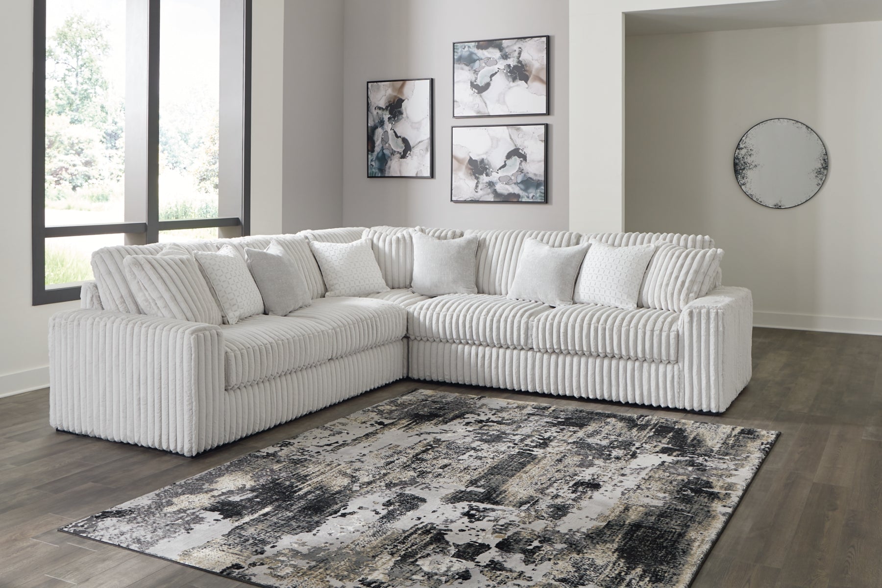 Stupendous 3-Piece Sectional with Ottoman