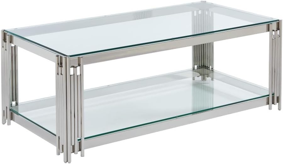 Contemporary Reflections Glass Coffee Table
