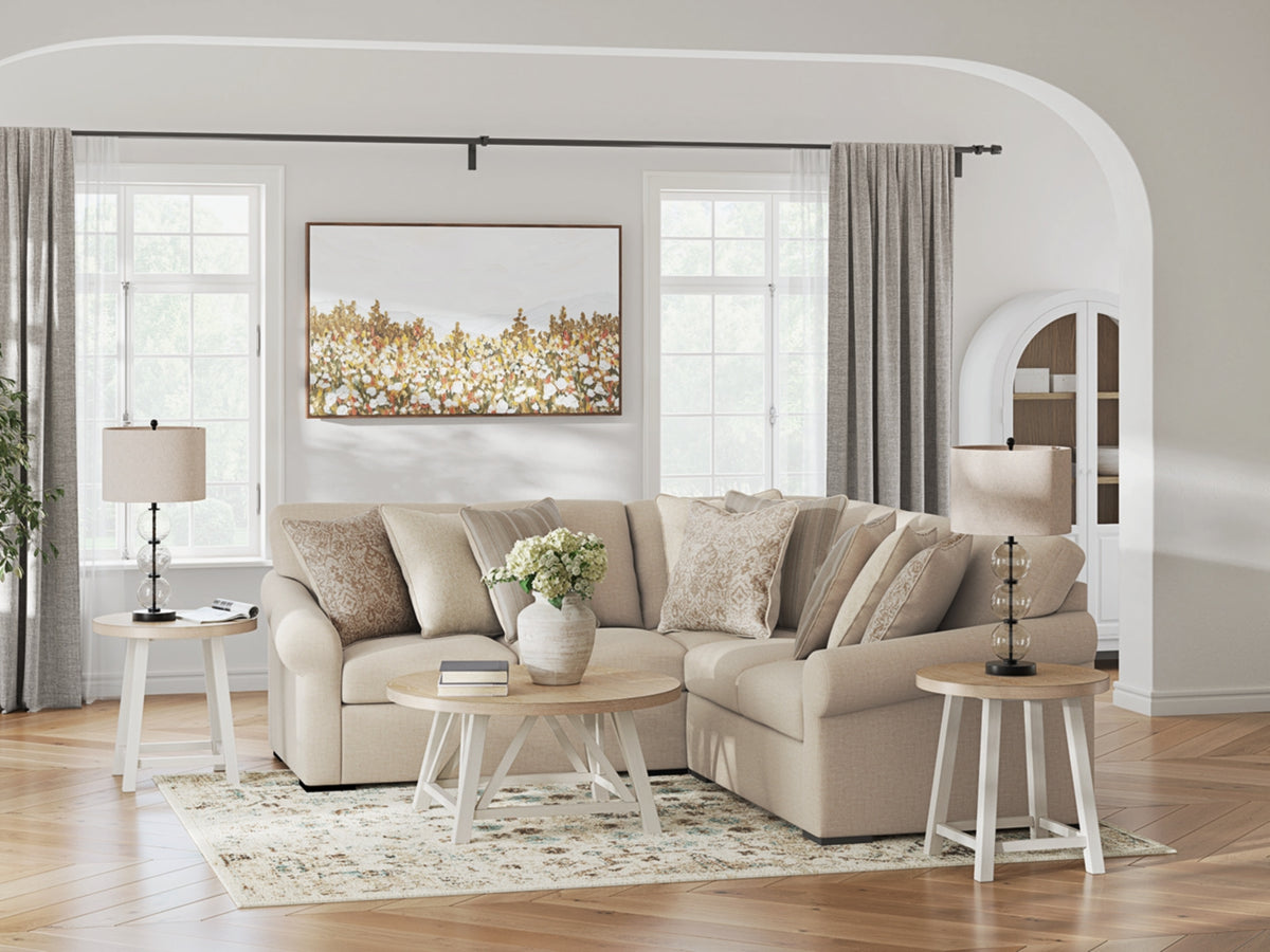 LadyMae 3-Piece Sectional with Ottoman