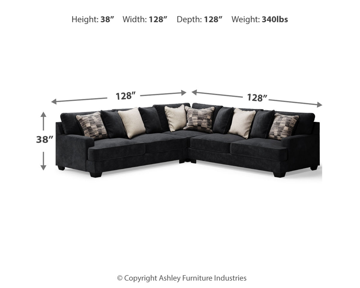 Lavernett 3-Piece Sectional with Ottoman