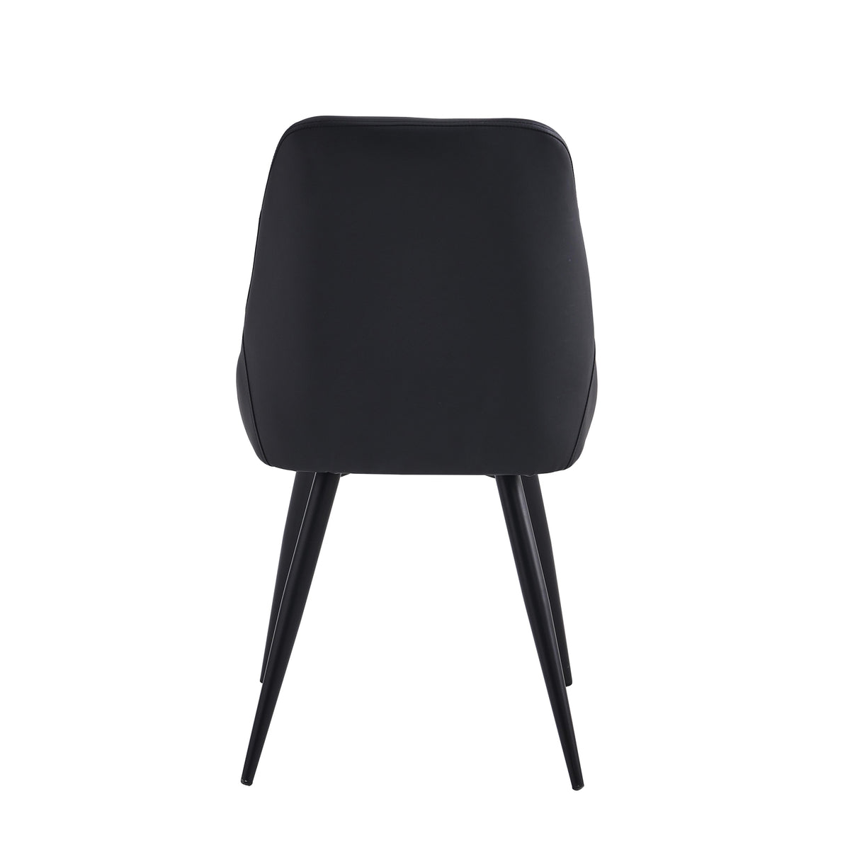Fannia-Tomaso Side Chair, Black Faux Leather (Set of 2)