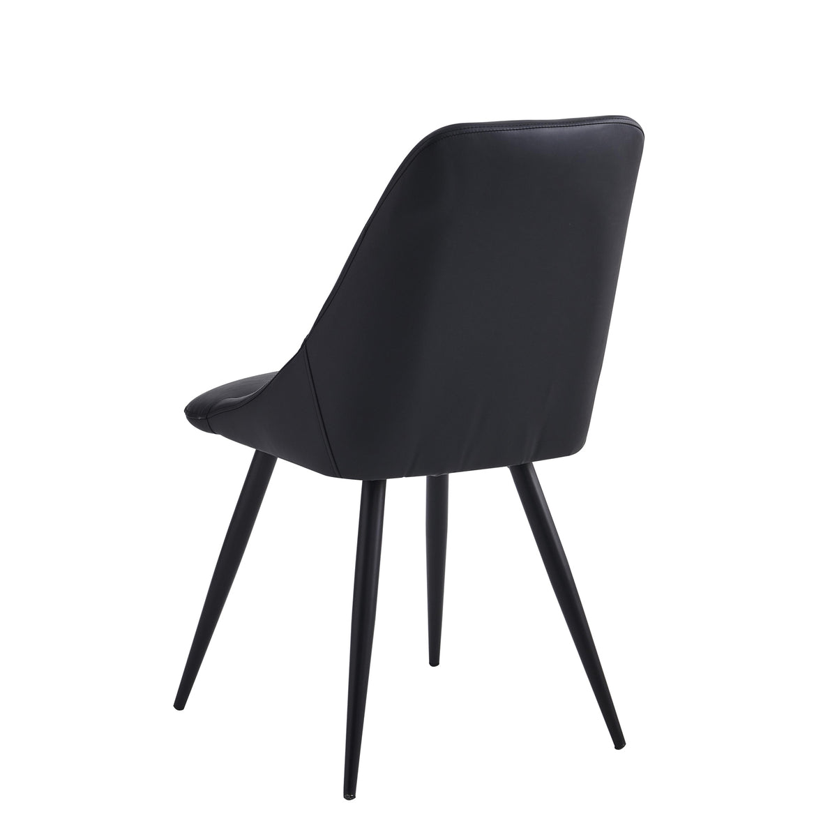 Fannia-Tomaso Side Chair, Black Faux Leather (Set of 2)