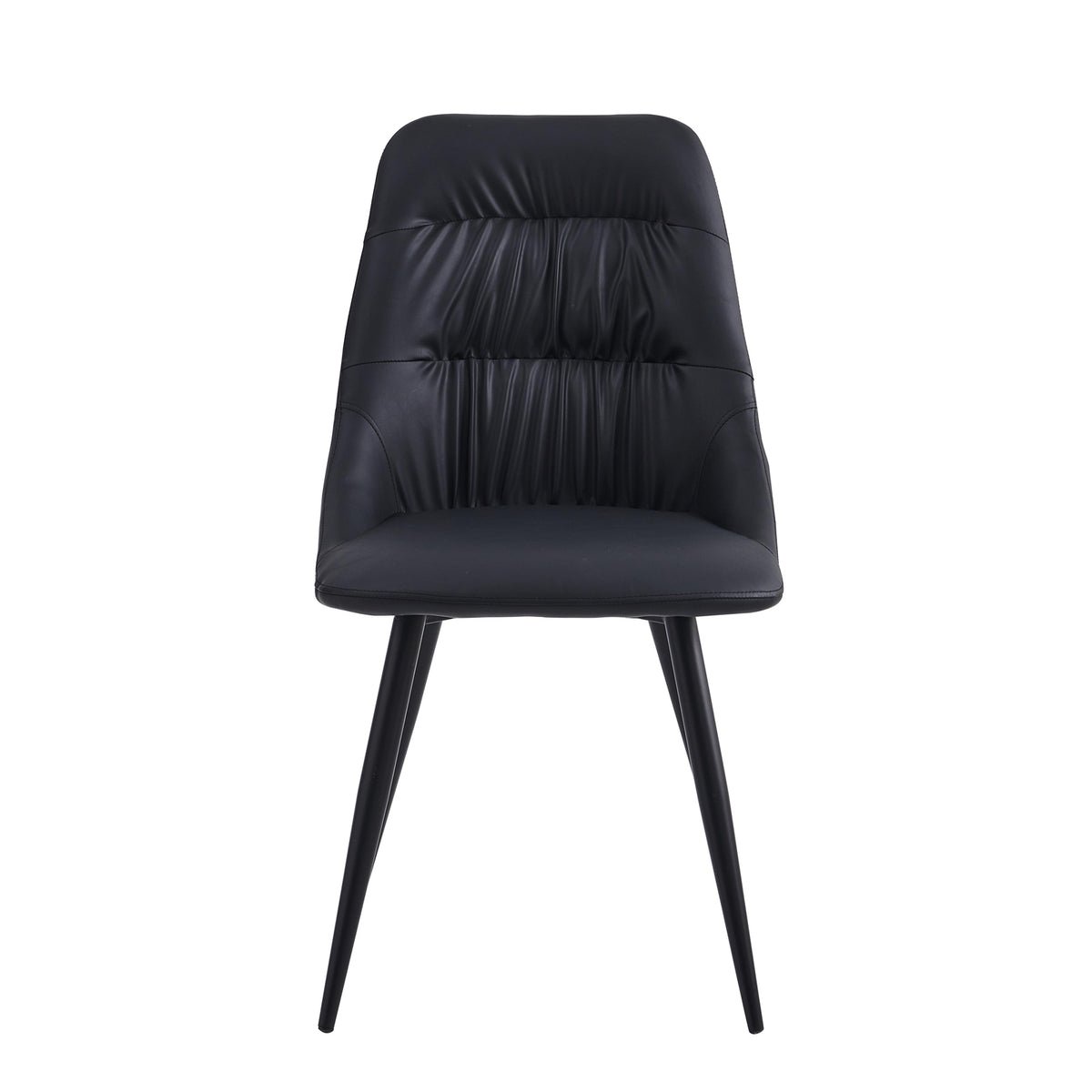 Fannia-Tomaso Side Chair, Black Faux Leather (Set of 2)