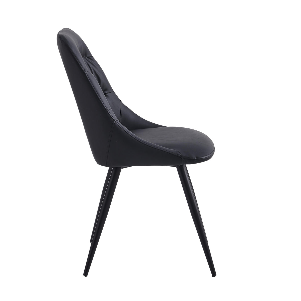 Fannia-Tomaso Side Chair, Black Faux Leather (Set of 2)