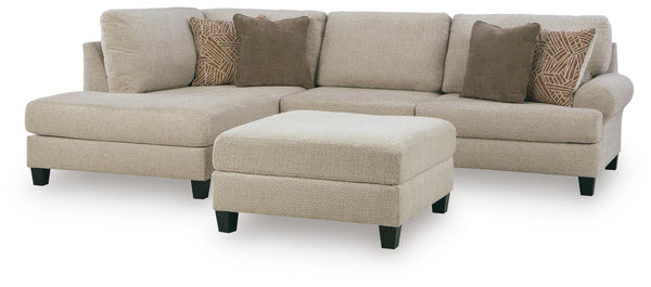 Steelwater Retreat 2-Piece Sectional with Chaise and Oversized Accent Ottoman