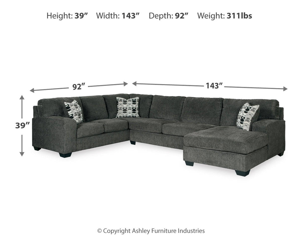 Ballinasloe 3-Piece Sectional with Ottoman
