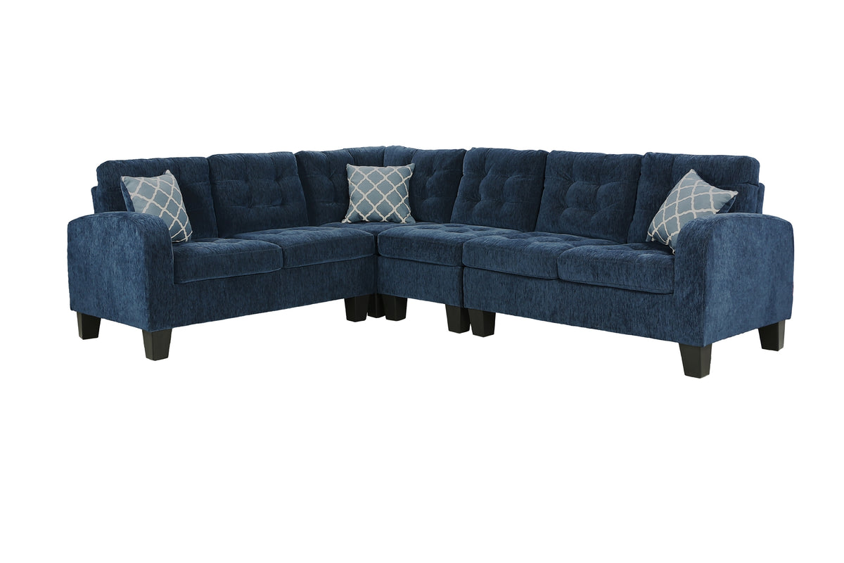 Sinclair 4-piece Corner Sectional with 3 Pillows