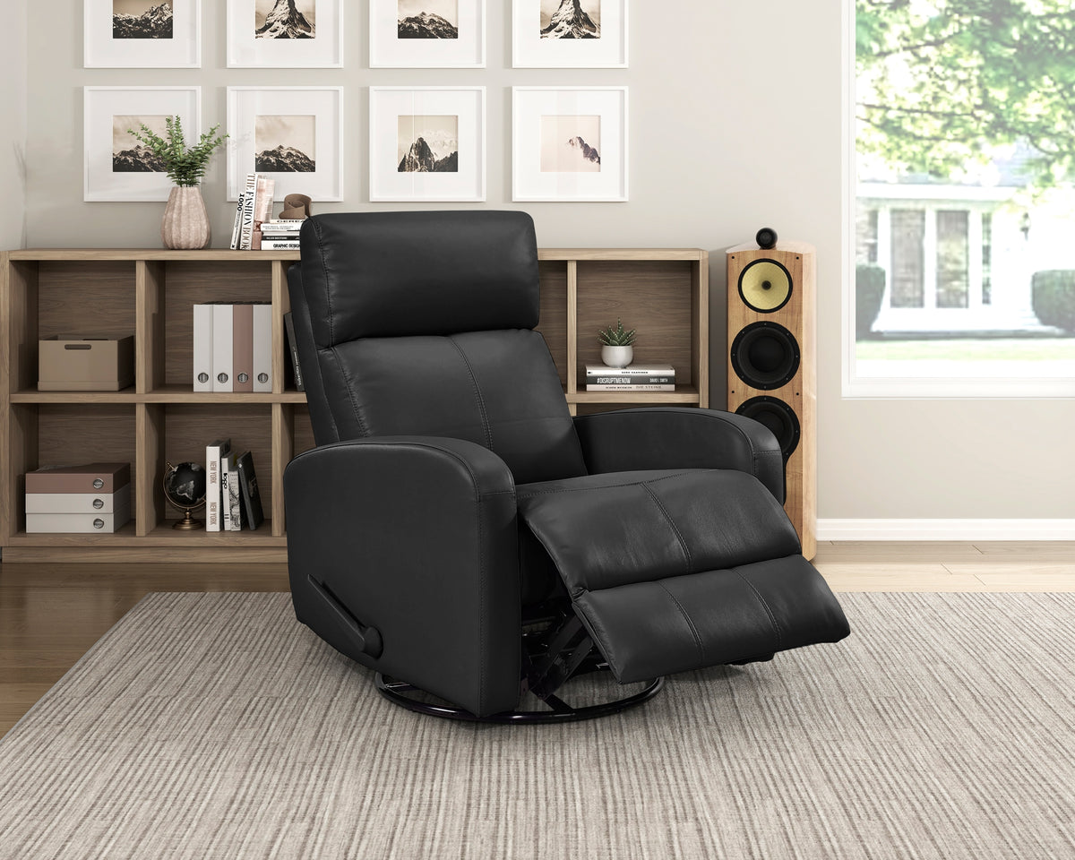 Sorrento Swivel Glider Recliner, Black