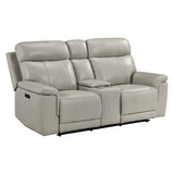 Celestia Gray Leather 2-Piece Power Living Room Set - 9199TPE*2PWH