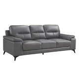 Mischa Black Leather 2-Piece Living Room Set - 9514DGY*2
