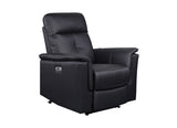 Leather Power Glider Recliner - 9620PBLK-1G