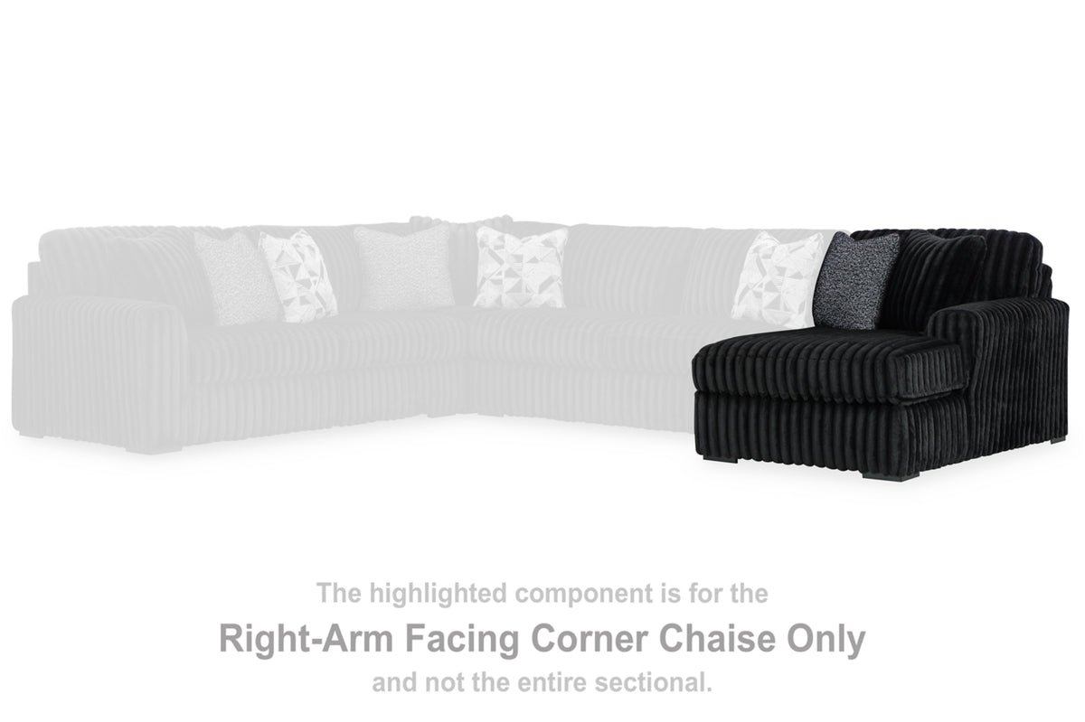 Midnight-Madness 4-Piece Sectional with Ottoman