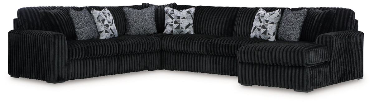 Midnight-Madness 4-Piece Sectional with Ottoman