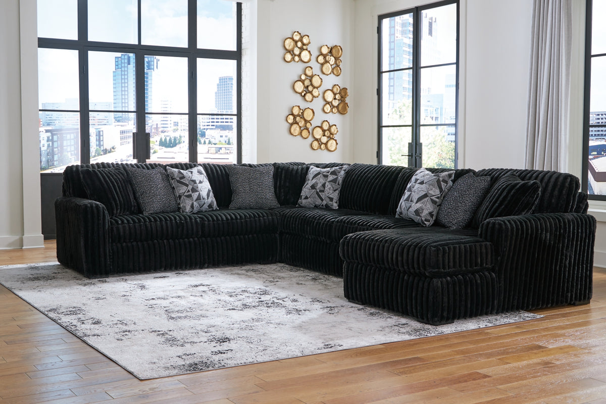 Midnight-Madness 4-Piece Sectional with Ottoman