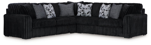 Midnight-Madness 3-Piece Sectional with Ottoman