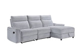 Skava 3-piece Sectional with Right Side Facing Storage Chaise & Left Side Recliner, Grey Chenille - view 4 - 99027GYSSR