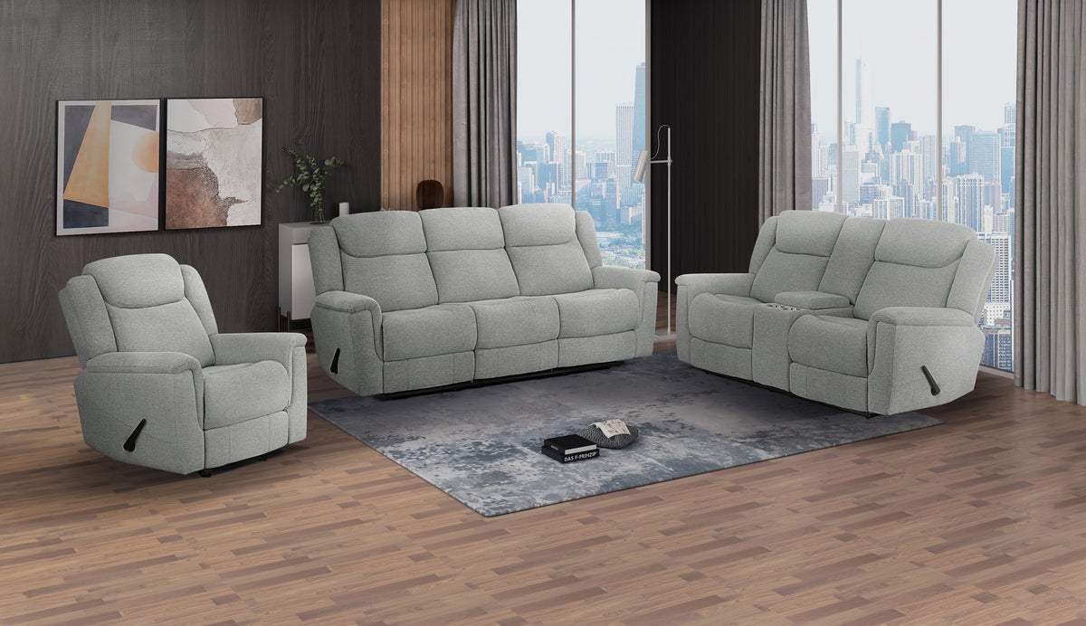 Steris Double Reclining Sofa, Grey