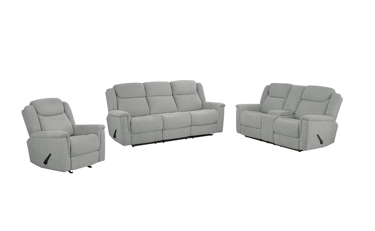 Steris Double Reclining Sofa, Grey