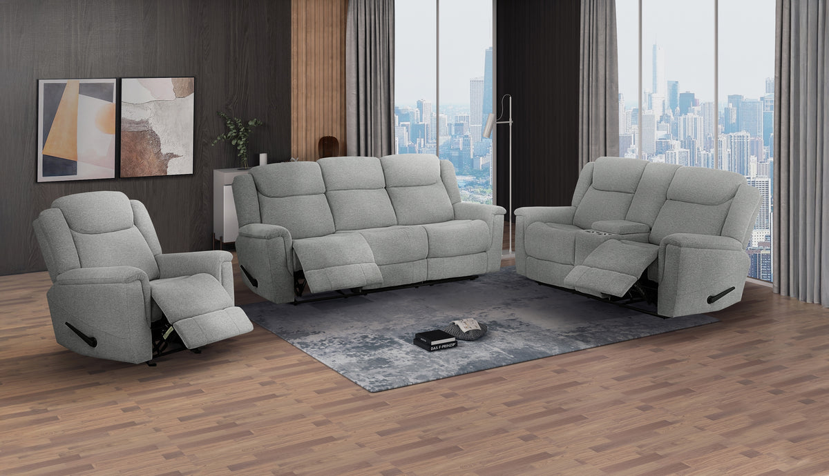 Steris Double Reclining Sofa, Grey