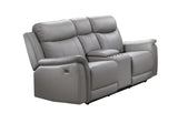Cyrus Leather Power Reclining Loveseat with Console - 99840PN-LG-2C
