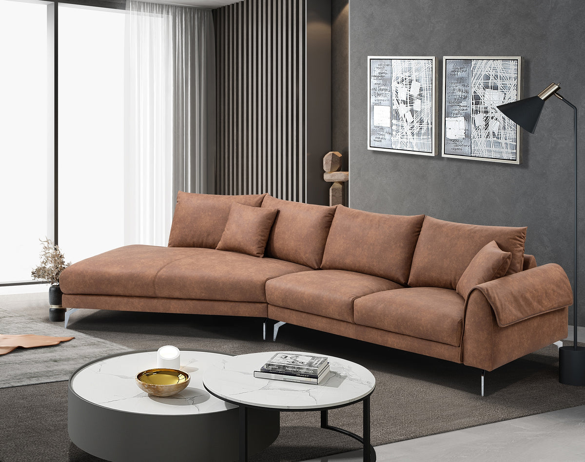 Citrine 2-piece Sectional with Left Side Chaise & 2 Pillows