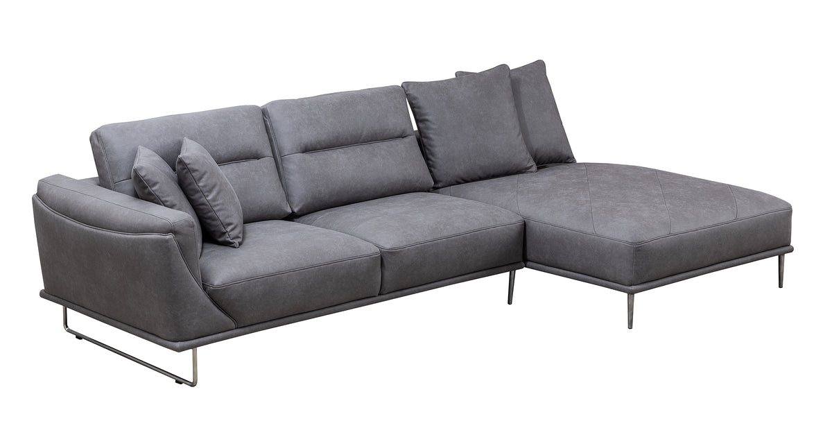 Zinia 2-piece Sectional with Right Side Chaise & 4 Pillows