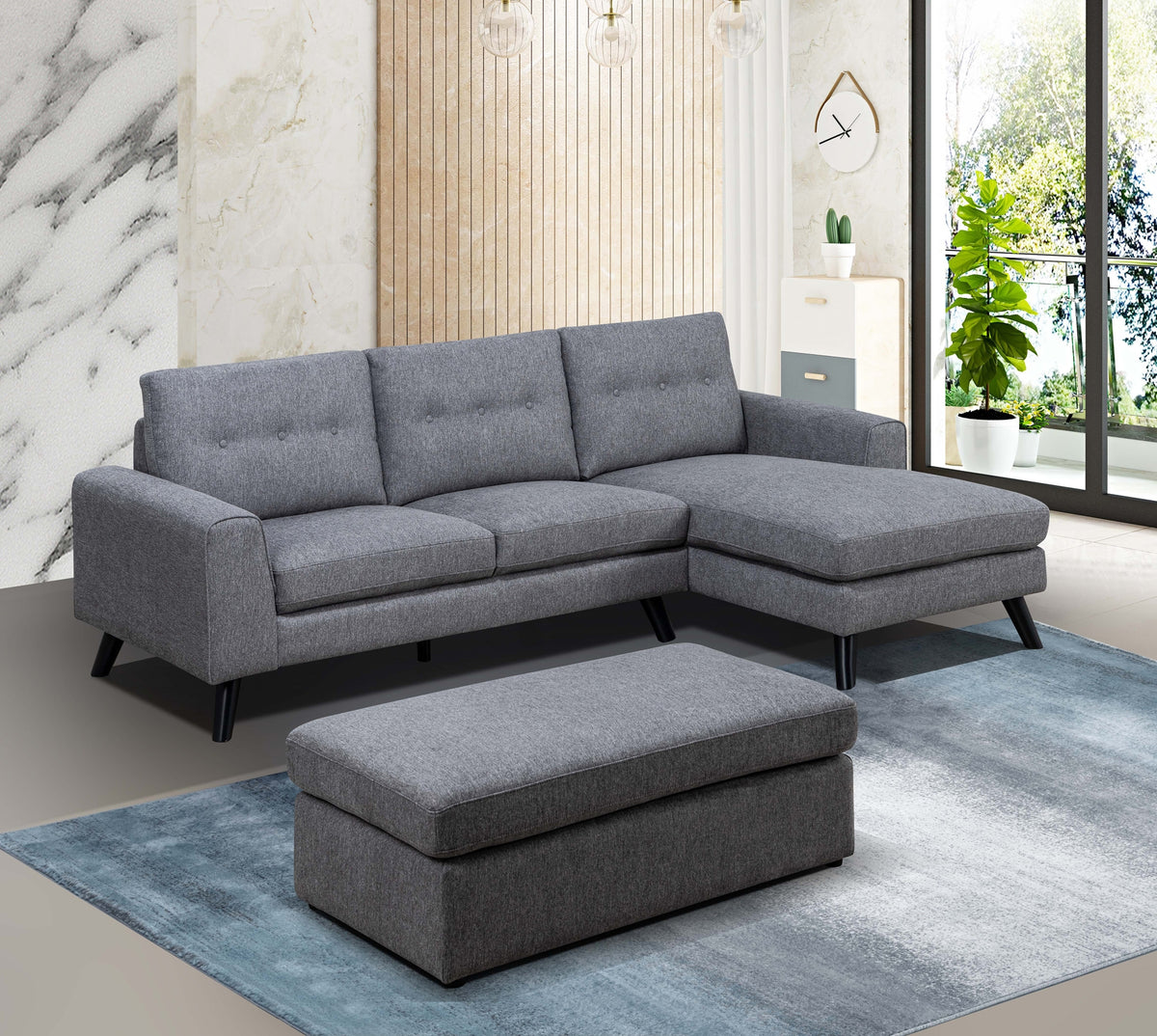 Evelyn 2-piece Sectional with Right Side Chaise