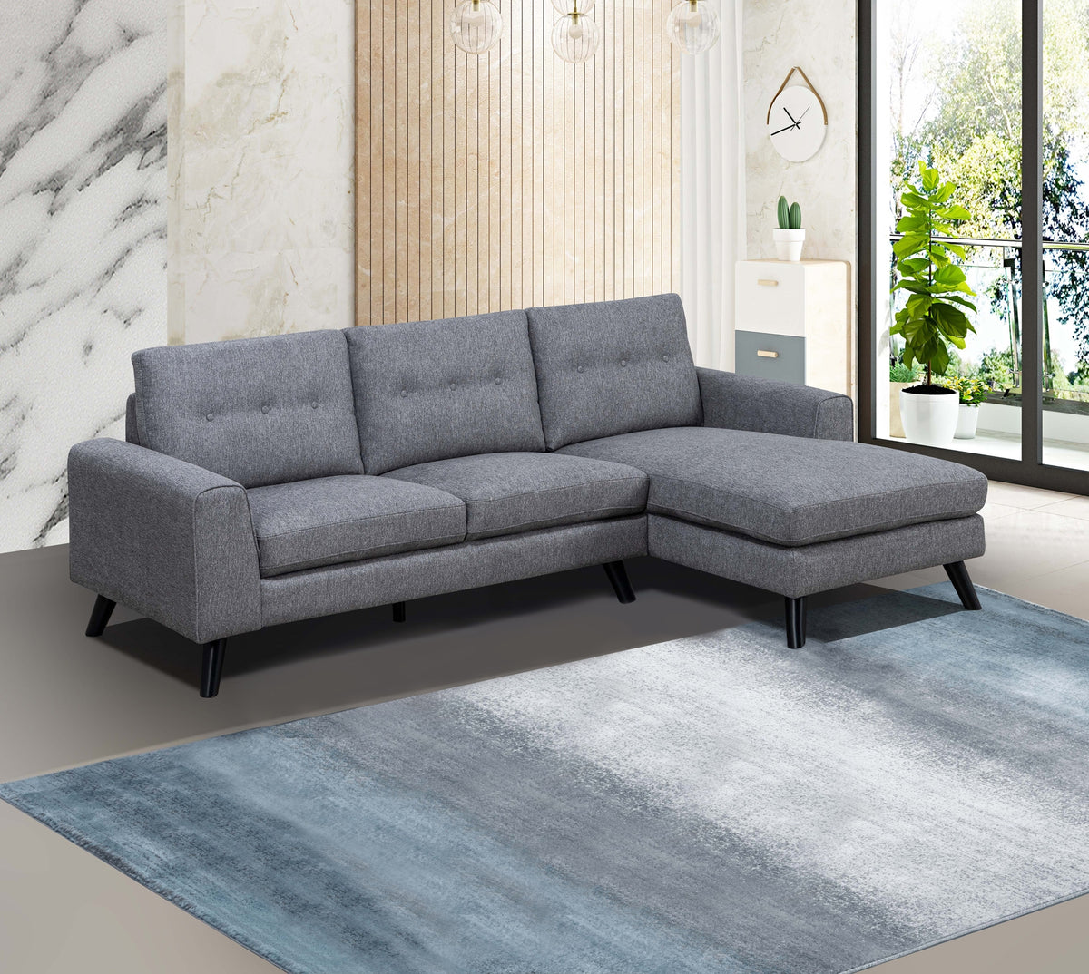 Evelyn 2-piece Sectional with Right Side Chaise