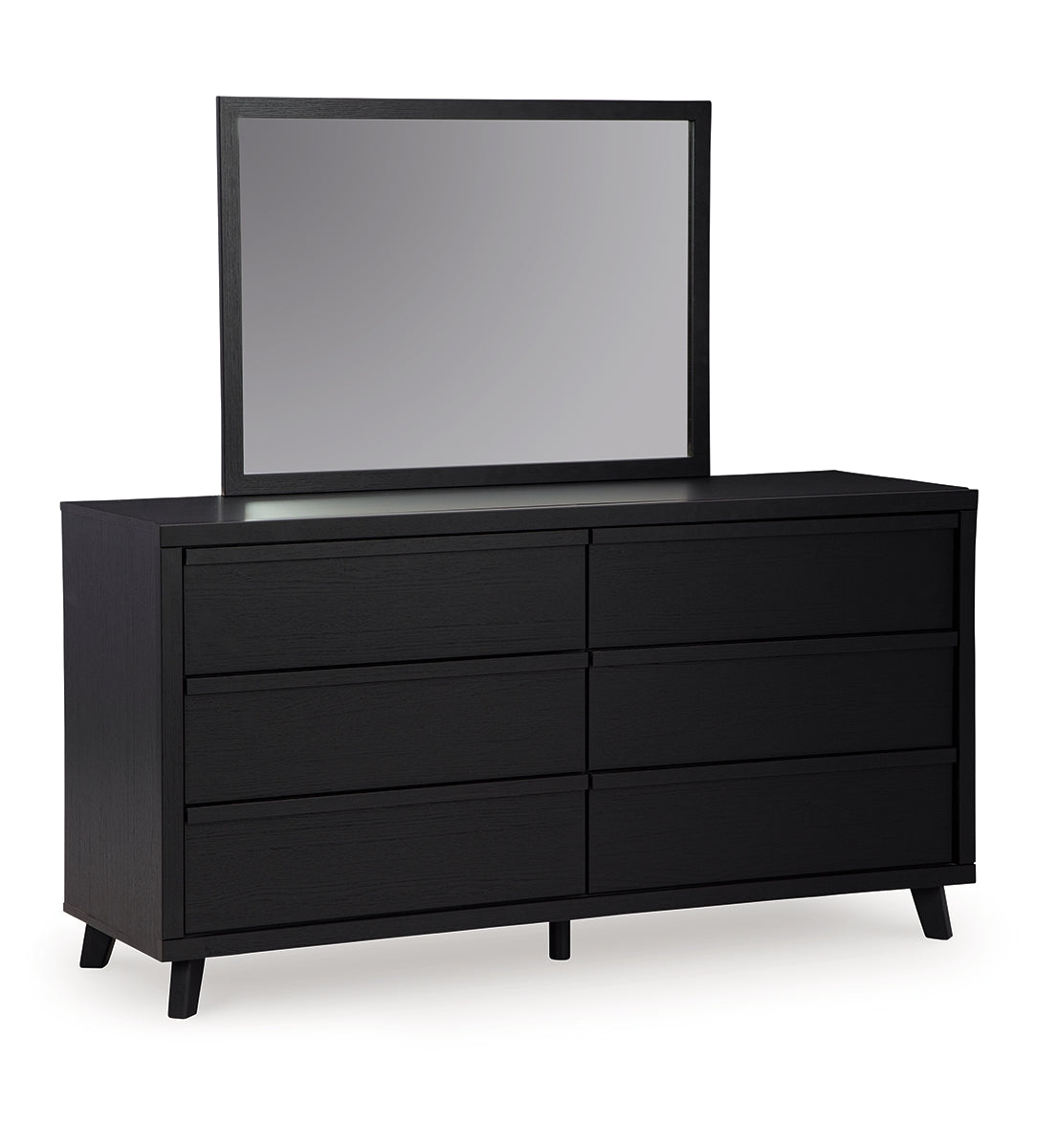 Danziar King Panel Bed with Mirrored Dresser, Chest and Nightstand