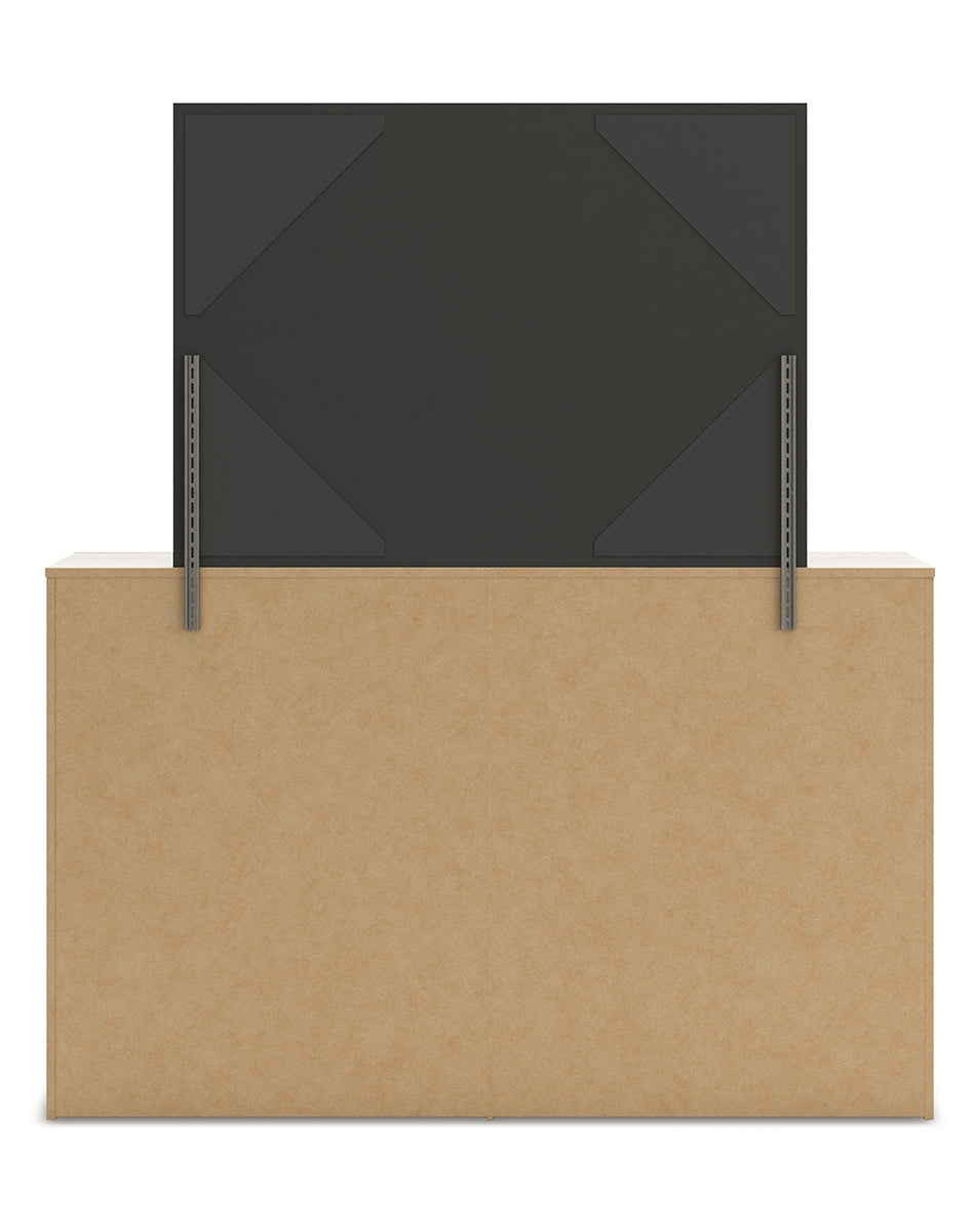 Lawroy Full Panel Bed with Mirrored Dresser, Chest and Nightstand