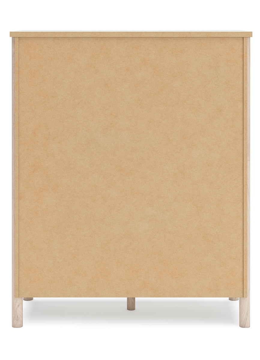 Cadmori Queen Upholstered Panel Bed with Mirrored Dresser, Chest and Nightstand