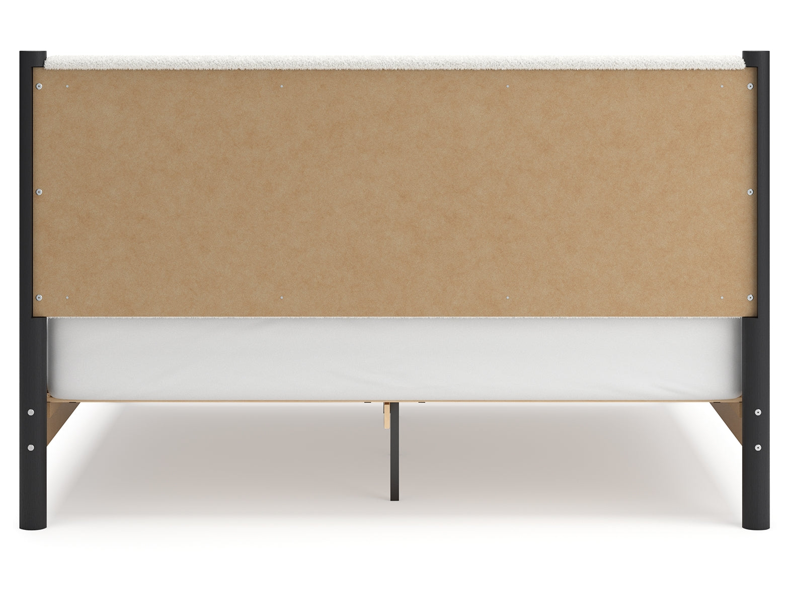 Cadmori King Upholstered Panel Bed with Mirrored Dresser, Chest and Nightstand