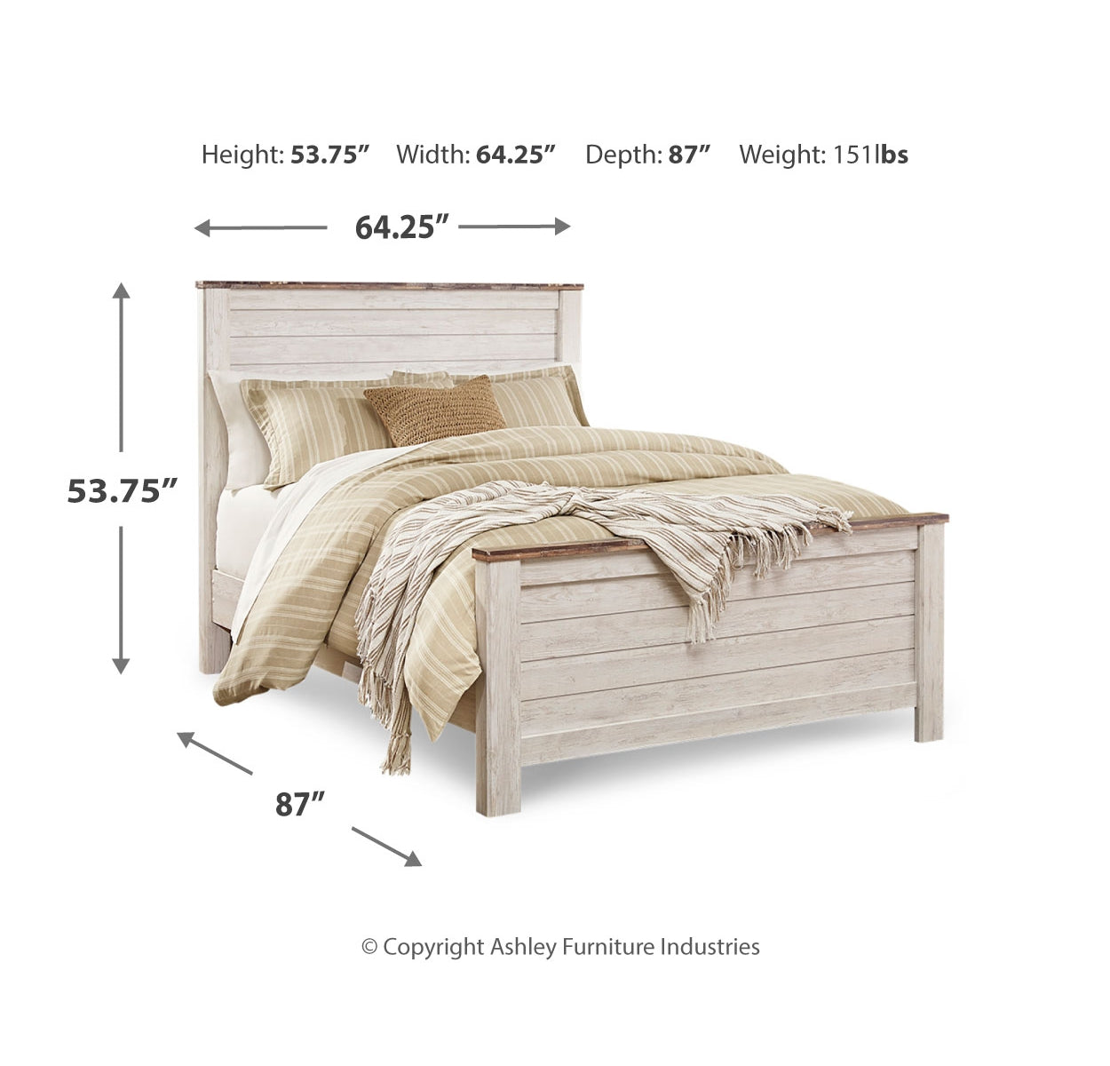Willowton Queen Panel Bed with Dresser and Nightstand
