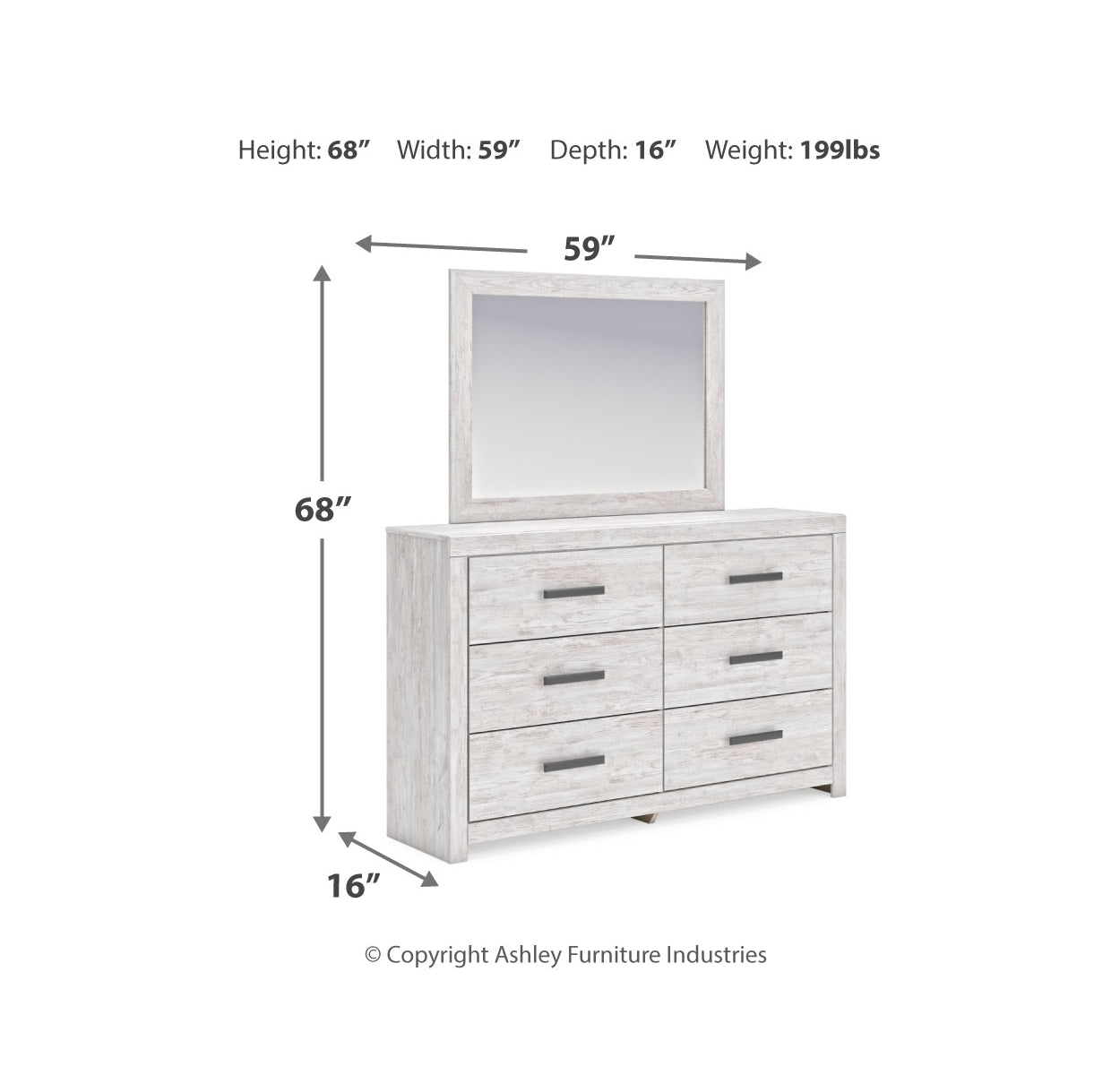 Cayboni King Panel Bed with Mirrored Dresser and Nightstand