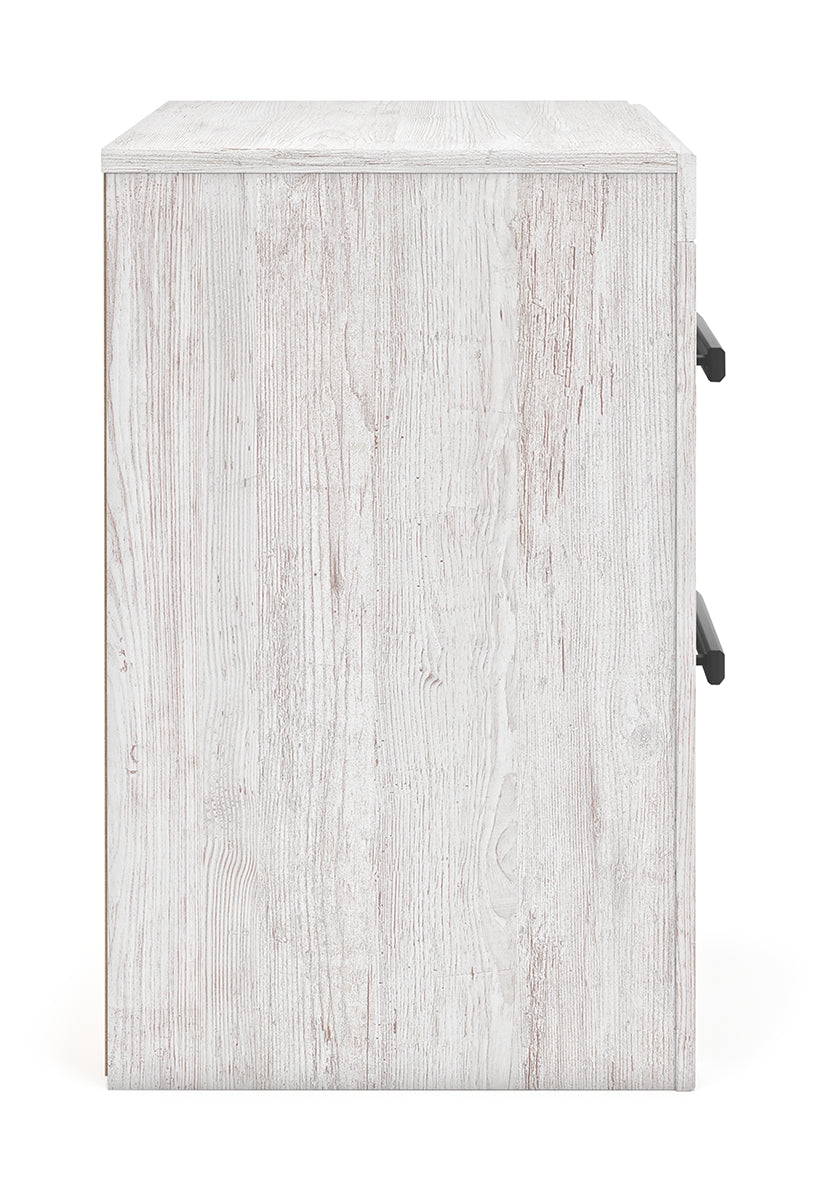 Cayboni King Panel Bed with Mirrored Dresser and Nightstand