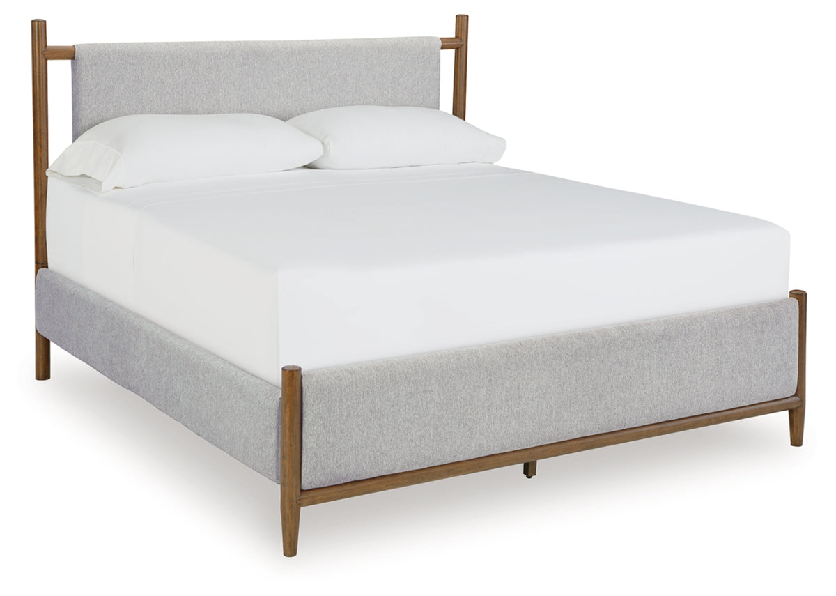 Lyncott Upholstered Bed with 2 Nightstands