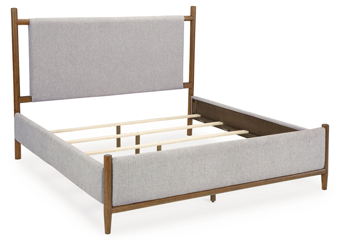 Lyncott Upholstered Bed with 2 Nightstands