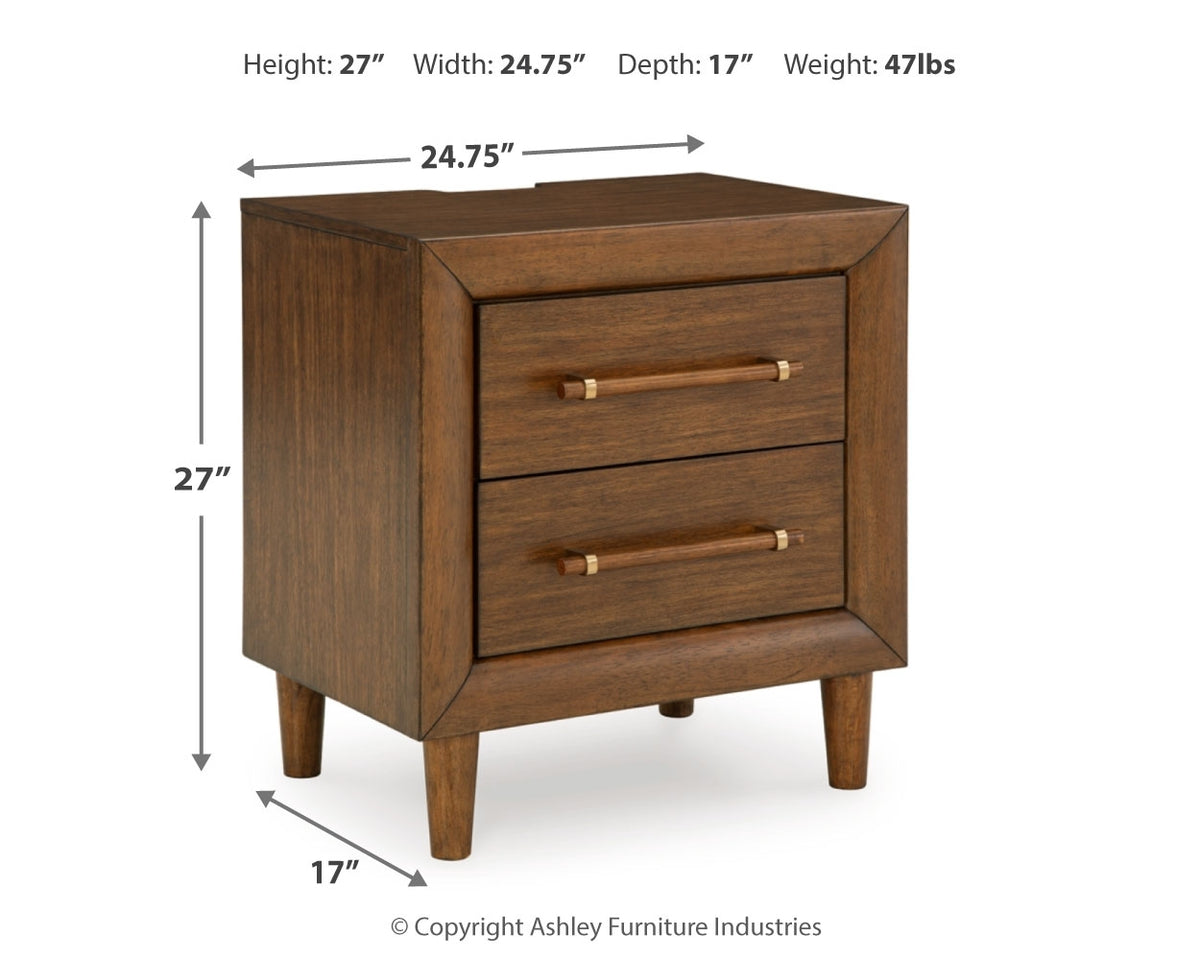 Lyncott Upholstered Bed with 2 Nightstands