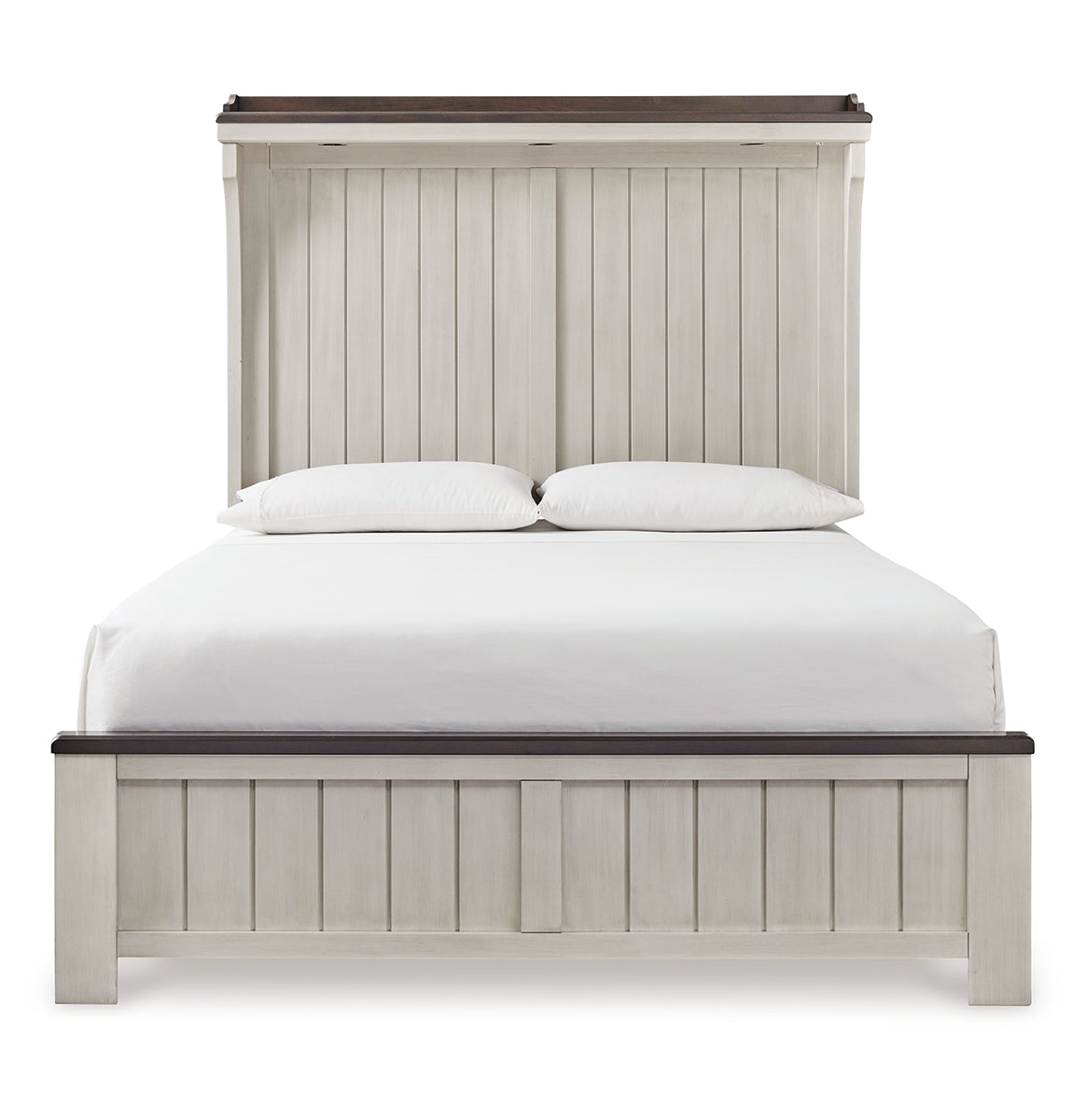 Darborn Queen Panel Bed with Mirrored Dresser and 2 Nightstands