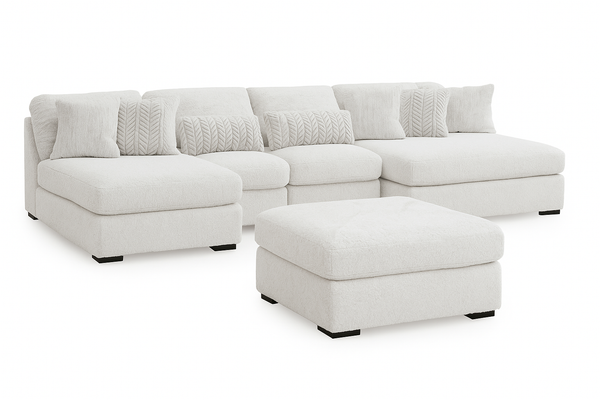 Cuddle Plush 4-Piece Sectional with Ottoman