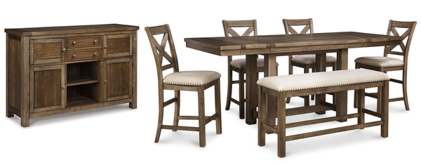 Moriville Counter Height Extendable Dining Storage Set