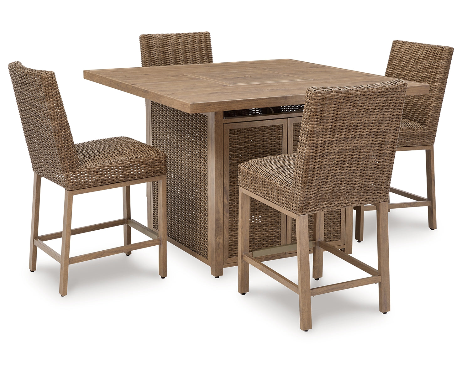 Walton Bridge Outdoor Bar Table and 4 Barstools