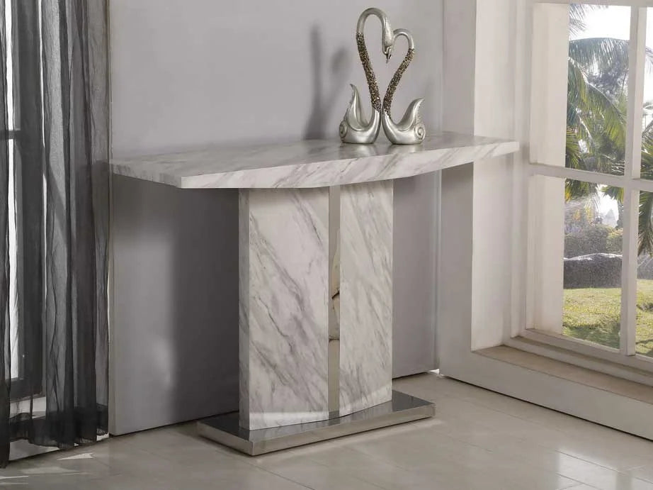 Chic Marble-Top Accent Console Table
