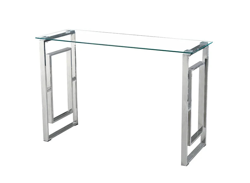 Streamlined Elegance Glass Console Table