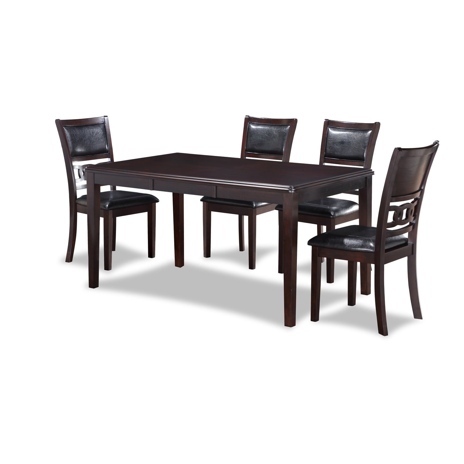 Gia 6 Pc Dining Table, 4 Chairs & Bench -Ebony