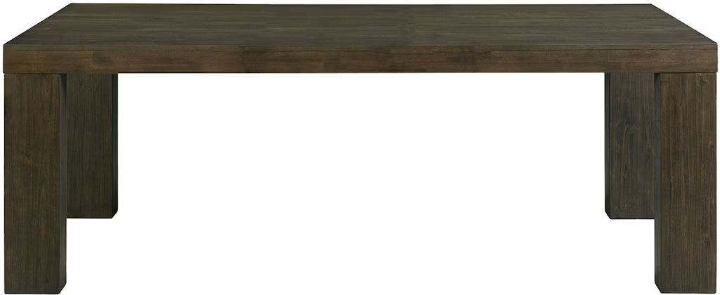 Wooden table with a dark brown finish on a white background