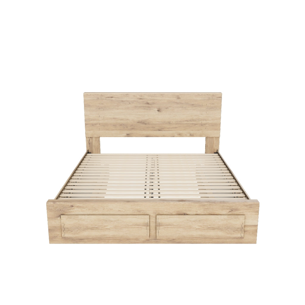 Hyanna King Panel Storage Bed with 2 Under Bed Storage Drawers