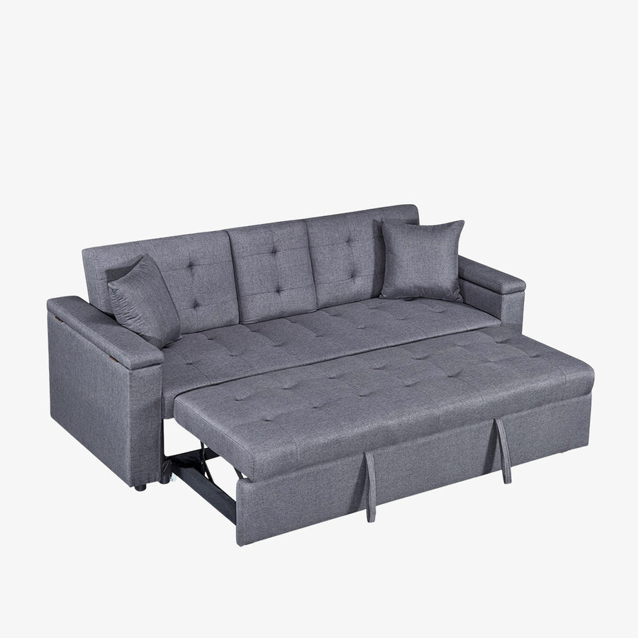 Chic Convertible Sofa Bed in Serene Slate Grey