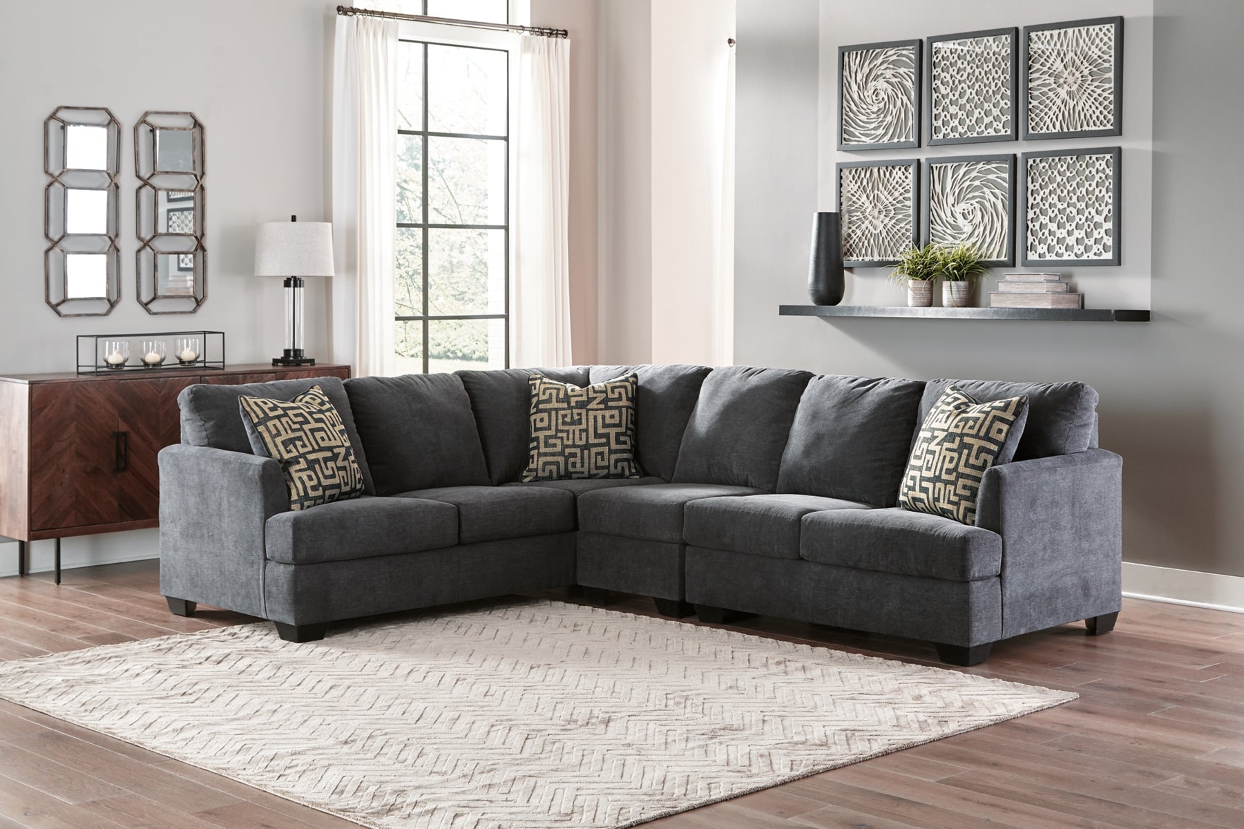 Ambrielle 3-Piece Sectional with Ottoman